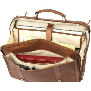 ClaireChase Porthole Premium Leather Laptop Briefcase