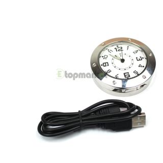 1280 x 960 Mini Camera Clock Pendulum Video Recorder Silver Pinhole