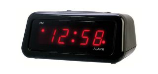 Acctim Actel Red LED Alarm Clock Digital Mains Powered Battery Snooze