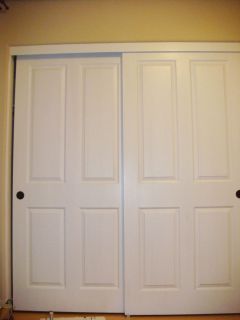 Sliding Closet Doors White Wood 72 by 78 5