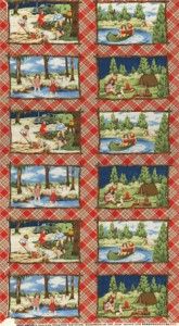 Moda FABRIC Quilt Panel ~ HAPPY CAMPER ~ by American Jane   24 X 44