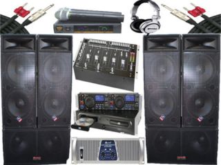 Club Pro Audio DJ System Dual CD Player QSC Amplifier