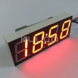  LED Electric Digital 12V 24V Car Motor Clock Watch Time DC 7 30V Red