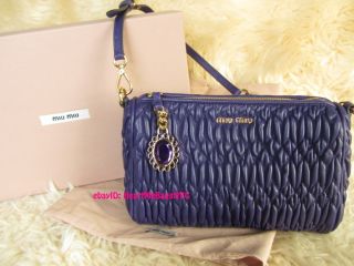  ♥ MIU MIU by Prada w Box Nappa Cloquet Crystal Charm Bag
