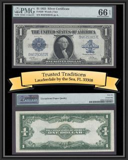 TT 1923 $1 Silver Certificate RARE Fr 239 PMG 66 EPQ Gem