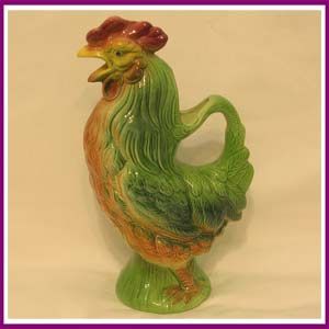  french majolica rooster pitcher by st clement piece is marked st
