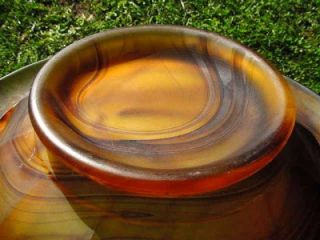 Old Amber Depression Cloud Glass Float Bowl Centrepiece