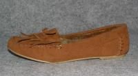 New Womens Christy Fringe Moccasin Slippers Chestnut Indoor Outdoor 10
