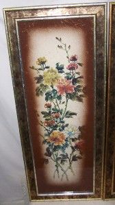 Pair of Awesome Oriental Floral Wall Pictures HO Chu