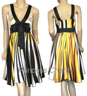 New Cocktail Dress Black Yellow Sz 10 12 14 16 18 20 22