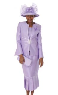 New Lyndas Classic Elegance Church 3 Piece Dress Set Lavender Sty 375