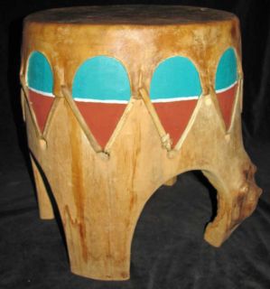  American Hollow Log Drum Cochiti Pueblo Indian Folk Art Raylc