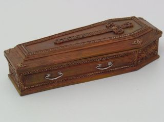 Vampire Casket Coffin Box Jewelry Trinket Keepsake Dracula Crucifix
