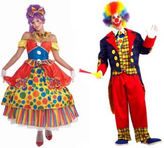 Circus Clown Belle Checkers The Clown Adult Couples Costume Set Std