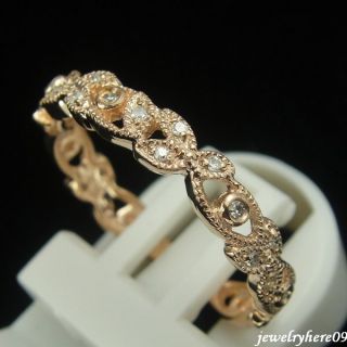  Gold Diamond Exquisite Cluster Cocktail Engagement Wedding Ring