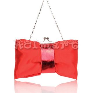 Banquet Party Clutch Bag Evening Purse Handbag Dark Red