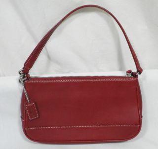 Coach Handbag Red Leather Hampton Demi Bag Baguette