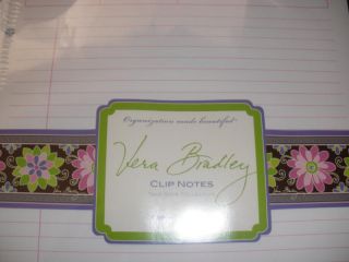 Vera Bradley Clip Notes Clipboard Notepad Purple Punch