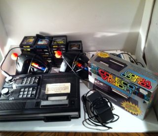 Colecovision Black Stationary System NTSC w Games