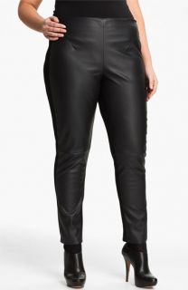 Two by Vince Camuto Faux Leather & Knit Leggings (Plus)