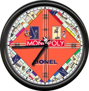 Lionel Train Monopoly Game Advertising Sign Wall Clock
