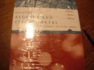 College Algebra and Trigonometry 6th Edition