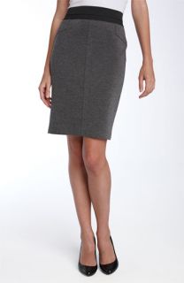 BCBGMAXAZRIA Ponte Knit Pencil Skirt with Exposed Zip