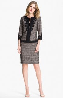St. John Collection Graphic Tweed Pencil Skirt