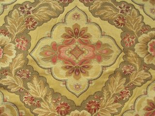 CLARIDGE Golden Pear Tapestry Floral Medallion Heavy Upholstery Fabric