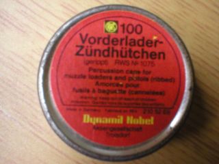 Collectible Tin Vorderlader Zundhutchen Percussion Cap Tin RWS No 1076