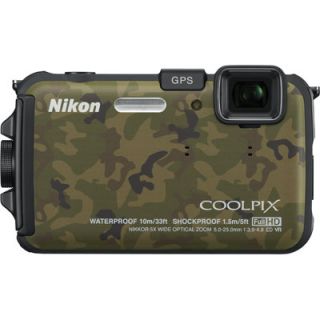  Coolpix AW100 16MP CMOS Waterproof Digital Camera Camouflage