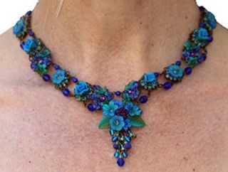 Colleen Toland Vintage Inspired Beaded Necklace Peacock