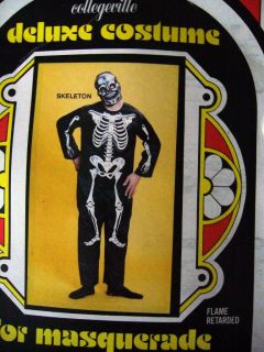  Skeleton Adult Deluxe Costume By Collegeville   Complete In The Box