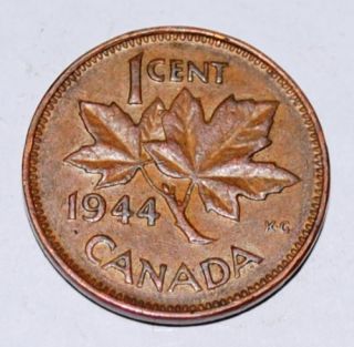 Canada 1944 1 Cent Copper One Canadian Penny Nice Coin