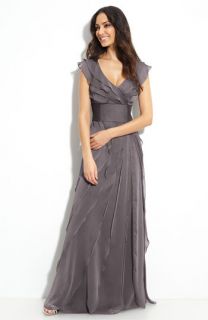 Adrianna Papell Tiered Chiffon Gown