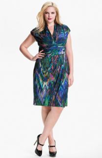 Suzi Chin for Maggy Boutique Print Surplice Sheath Dress (Plus)