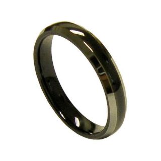 Comfort Fit Women’s 4mm Black Tungsten Carbide Wedding Band Ring US