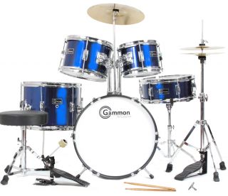 New 5 Piece Junior Childrens Complete Drum Set w Cymbal Stool Kid