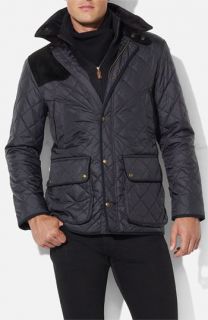 Polo Ralph Lauren Quilted Car Coat with Suede Trim