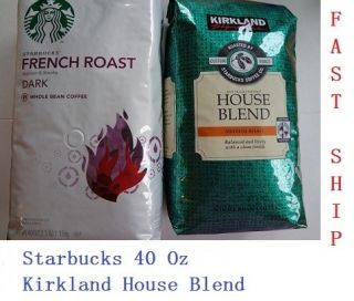  French Roast Dark 32 oz Kirkland House Blend Whole Bean Coffee