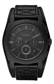 Fossil Machine Leather Cuff Watch