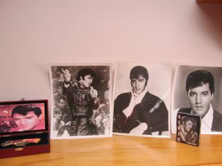   PRESLEY LOT 3 VINTAGE PHOTOGRAPHS COLLECTIBLE KNIFE PLAYING CARDS