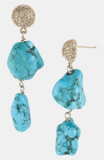 St. John Collection Turquoise & Crystal Drop Earrings