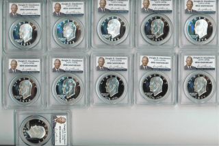 11 COIN EISENHOWER IKE SILVER DOLLAR 40th ANNIVERSARY PROOF SET PCGS