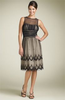 JS Boutique Embroidered Illusion Mesh Dress
