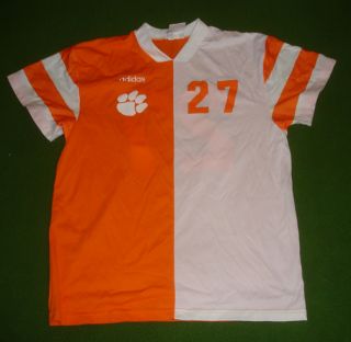 Clemson Tigers Orange GAME WORN USED Soccer Jersey #27 LAKE Collectors