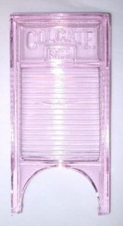 pink glass colgate soap washboard display please scroll down to the