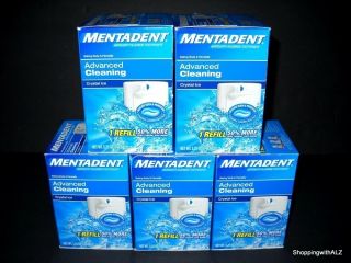 LOT 5 Mentadent Advanced Cleaning Crystal Ice Toothpaste Refills 5 25