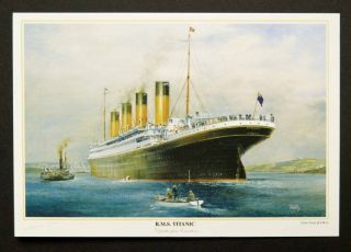 Titanic Postcard by Colin Verity Departure from Queenstown