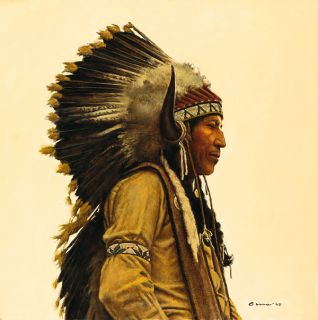 Black Elks Great Grandson James Bama Indian Art Limited Edition